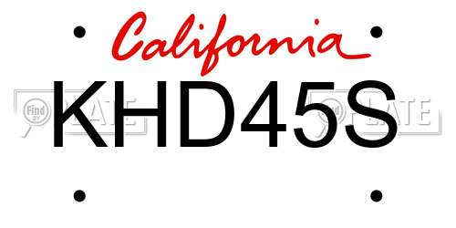 KHD45S California License Plate