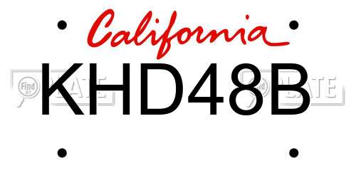 KHD48B California License Plate