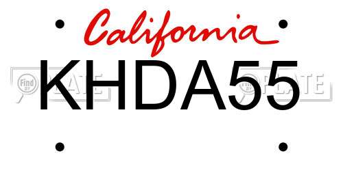 KHDA55 California License Plate