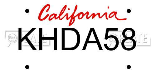 KHDA58 California License Plate