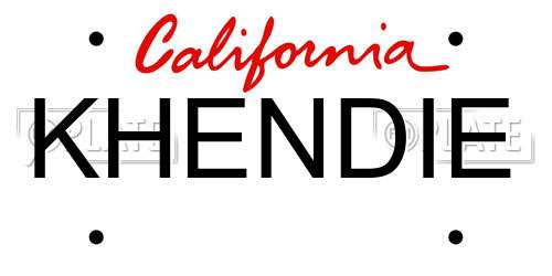 KHENDIE California License Plate