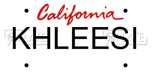 KHLEESI California License Plate