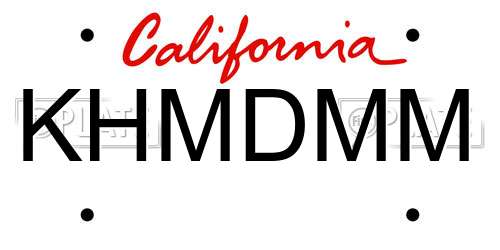 KHMDMM California License Plate