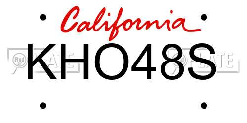 KHO48S California License Plate