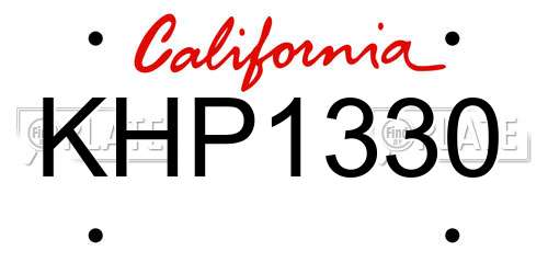 KHP1330 California License Plate