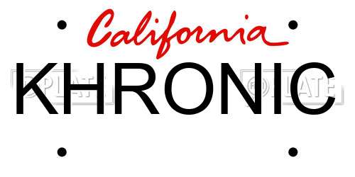 KHRONIC California License Plate