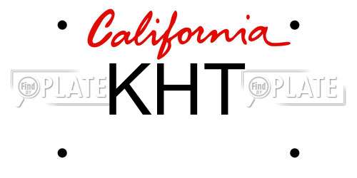 KHT California License Plate