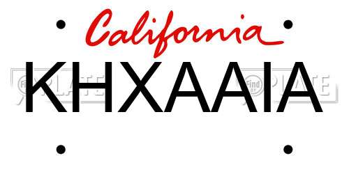 KHXAAIA California License Plate