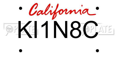 KI1N8C California License Plate