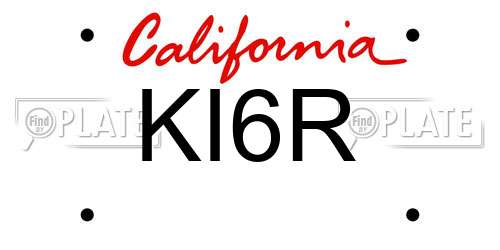 KI6R California License Plate