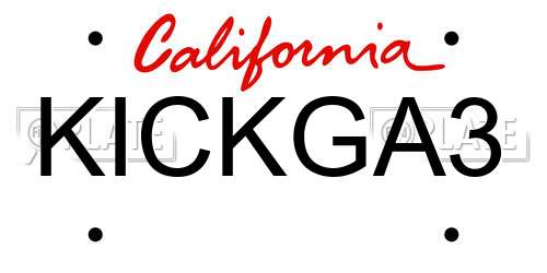 KICKGA3 California License Plate