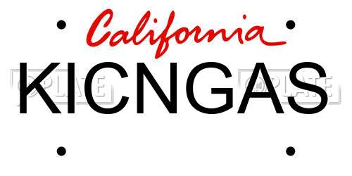 KICNGAS California License Plate