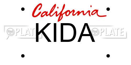 KIDA California License Plate