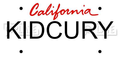 KIDCURY California License Plate