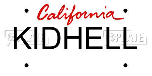KIDHELL California License Plate