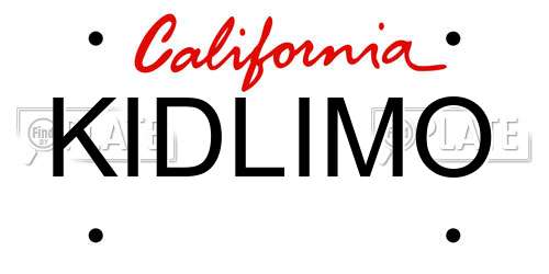 KIDLIMO California License Plate