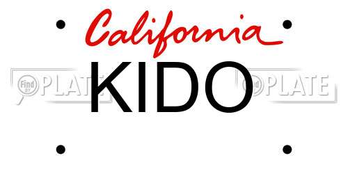 KIDO California License Plate