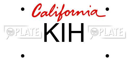 KIH California License Plate