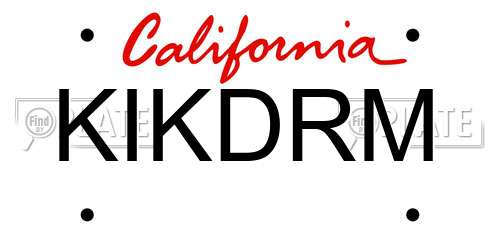 KIKDRM California License Plate