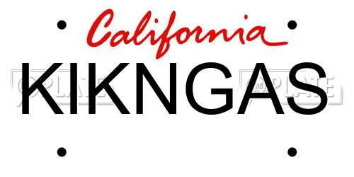 KIKNGAS California License Plate