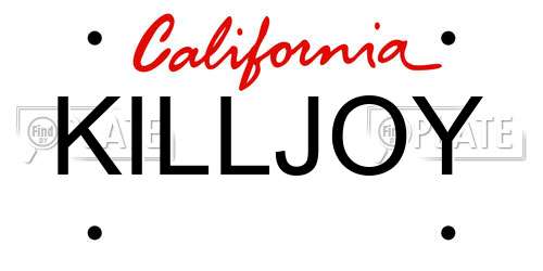 KILLJOY California License Plate