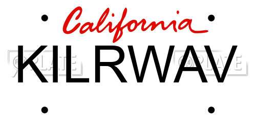 KILRWAV California License Plate
