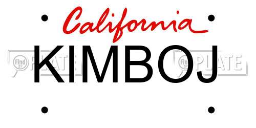 KIMBOJ California License Plate