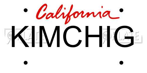 KIMCHIG California License Plate