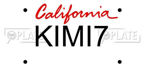 KIMI7 California License Plate