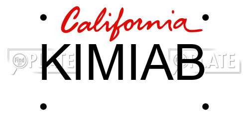 KIMIAB California License Plate