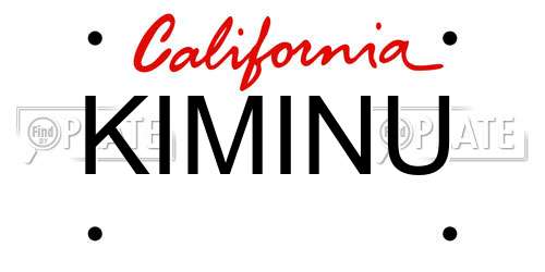 KIMINU California License Plate
