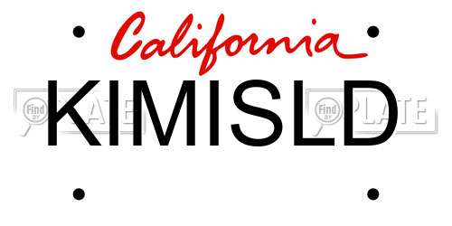 KIMISLD California License Plate