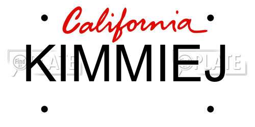 KIMMIEJ California License Plate