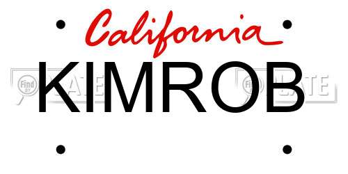 KIMROB California License Plate