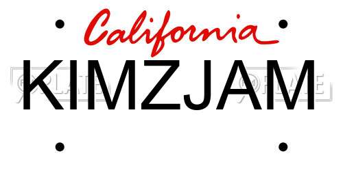 KIMZJAM California License Plate