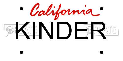 KINDER California License Plate