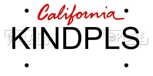 KINDPLS California License Plate