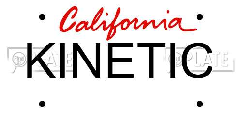 KINETIC California License Plate