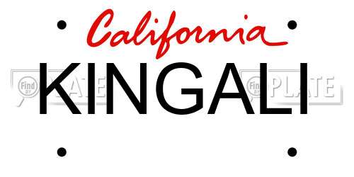 KINGALI California License Plate