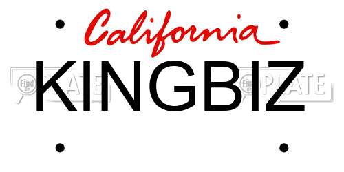 KINGBIZ California License Plate