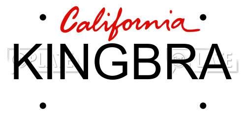 KINGBRA California License Plate