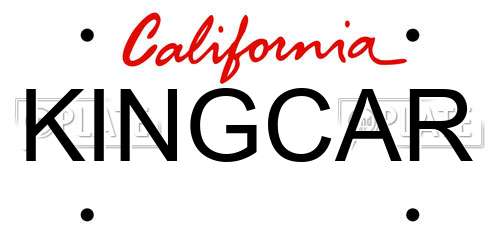 KINGCAR California License Plate