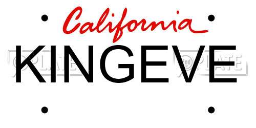 KINGEVE California License Plate