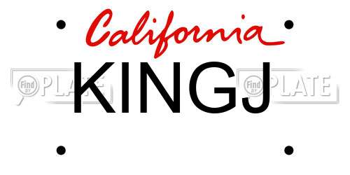 KINGJ California License Plate