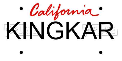 KINGKAR California License Plate