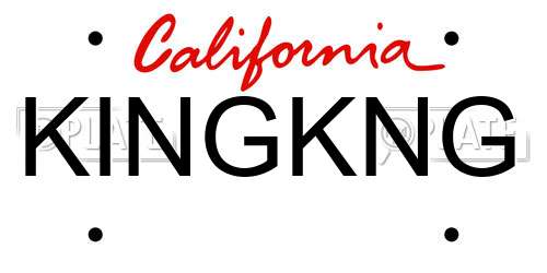 KINGKNG California License Plate