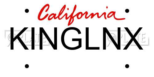 KINGLNX California License Plate
