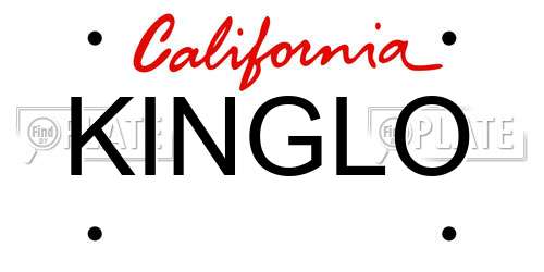 KINGLO California License Plate