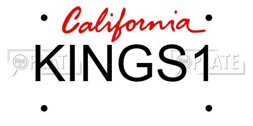 KINGS1 California License Plate