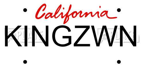 KINGZWN California License Plate